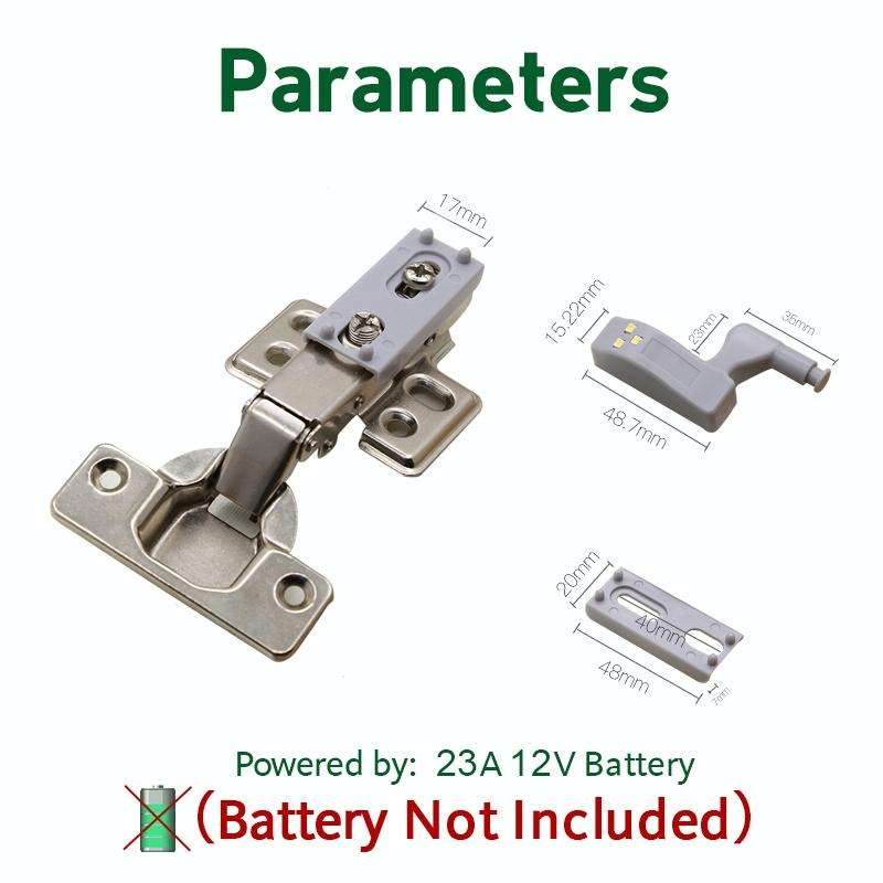 0.3W Universal Inner Hinge LED Sensor lamp Cupboard 3 LEDs Night light Auto ON/OFF Bulb(White Light)