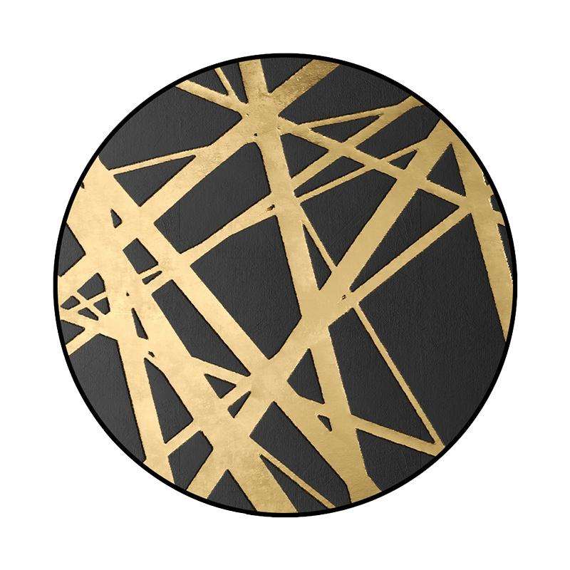 Luxury 3D Round Carpets Nordic style Pattern Rug, Color:Black Golden, Size:Diameter: 60cm
