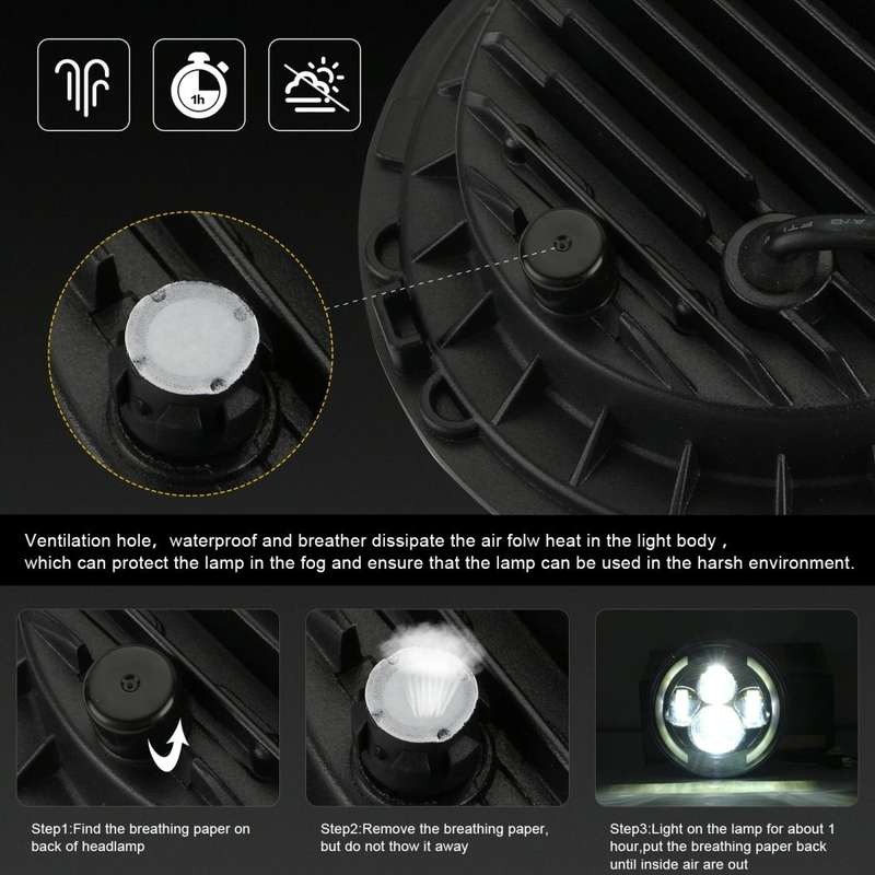 7 inch H4 / H13 DC 9V-30V 3000LM 3000K-6000K 25W Car Round Shape LED Headlight Lamps for Jeep Wra...