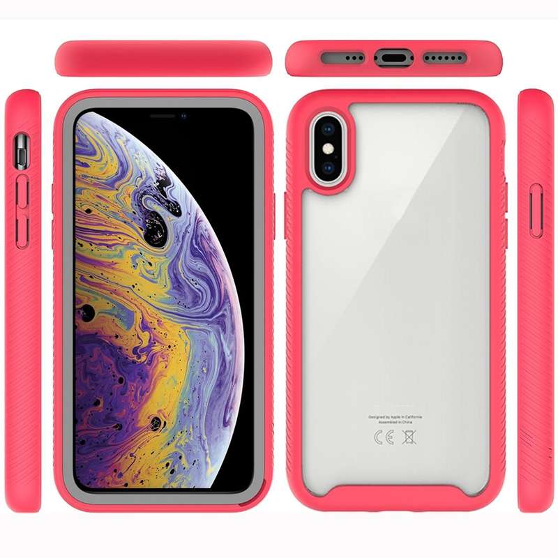For iPhone X Starry Sky Solid Color Series Shockproof PC + TPU Protective Case(Black)