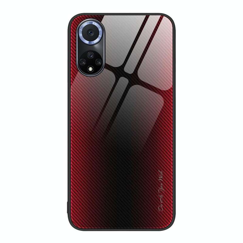 For Huawei nova 9 Texture Gradient Glass TPU Phone Case(Red)