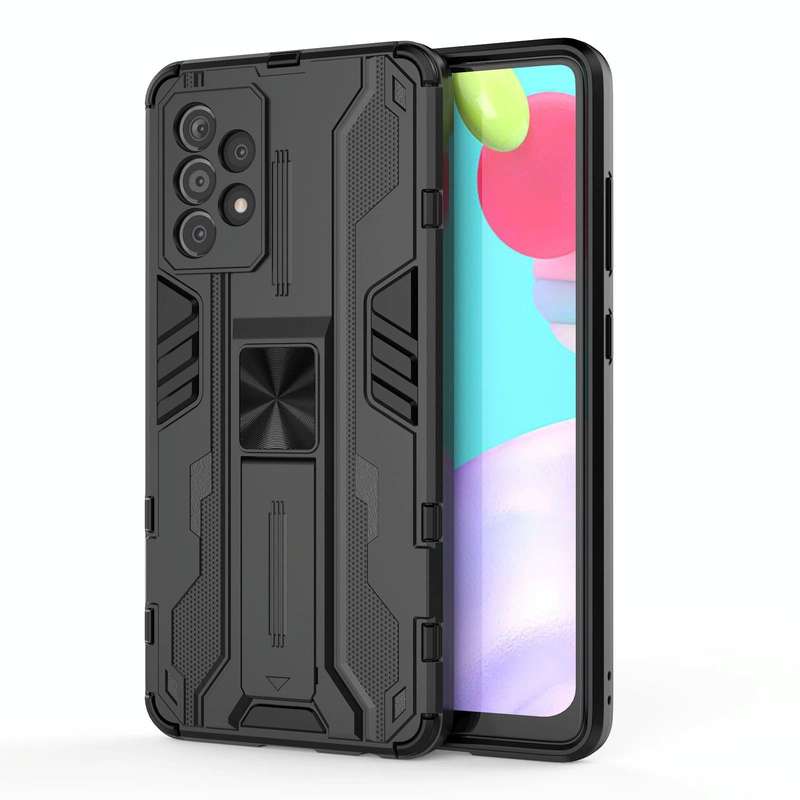 For Samsung Galaxy A52 5G / 4G Supersonic PC + TPU Shock-proof Protective Case with Holder(Black)