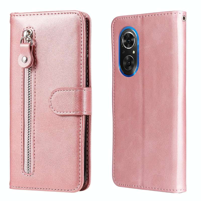 For Honor 50 SE / Huawei Nova 9 SE Fashion Calf Texture Zipper Horizontal Flip Leather Case(Rose ...