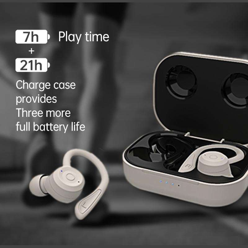 T20 TWS Bluetooth Hooks Wireless Sports Headphones with Charging Box IPX6 Waterproof Noise-cancel...