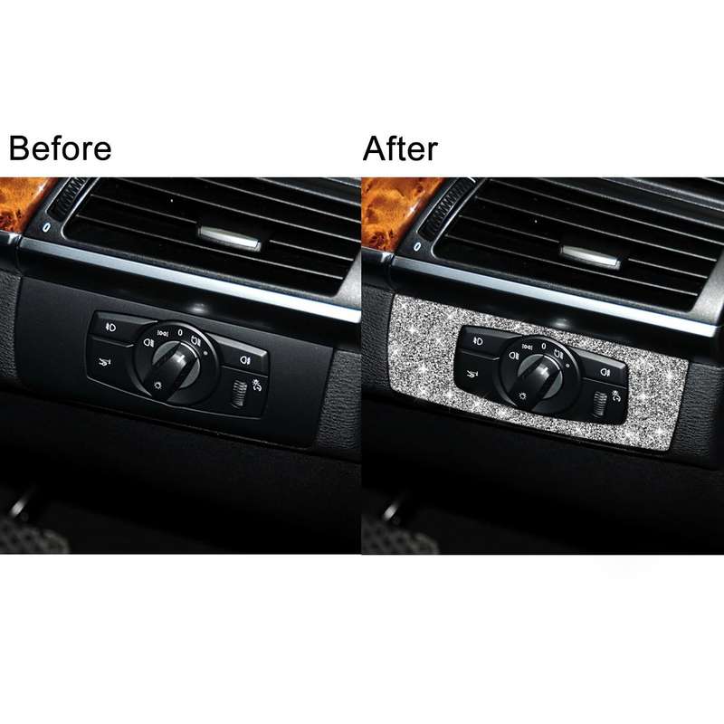 For BMW X5 E70 / X6 E71 2008-2013 Car Headlight Panel Diamond Decoration Sticker, Right Drive