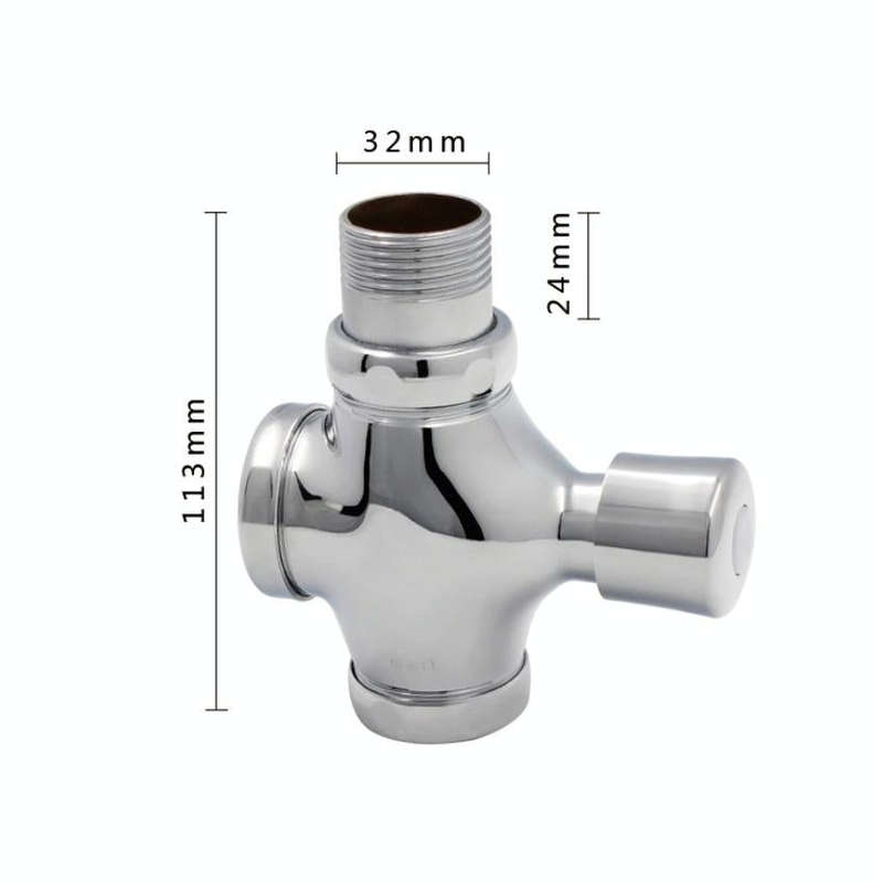 Stool Flush Valve Urinal Delay Valve Hand Press Flush Valve, Style:1 Inch Alloy Large