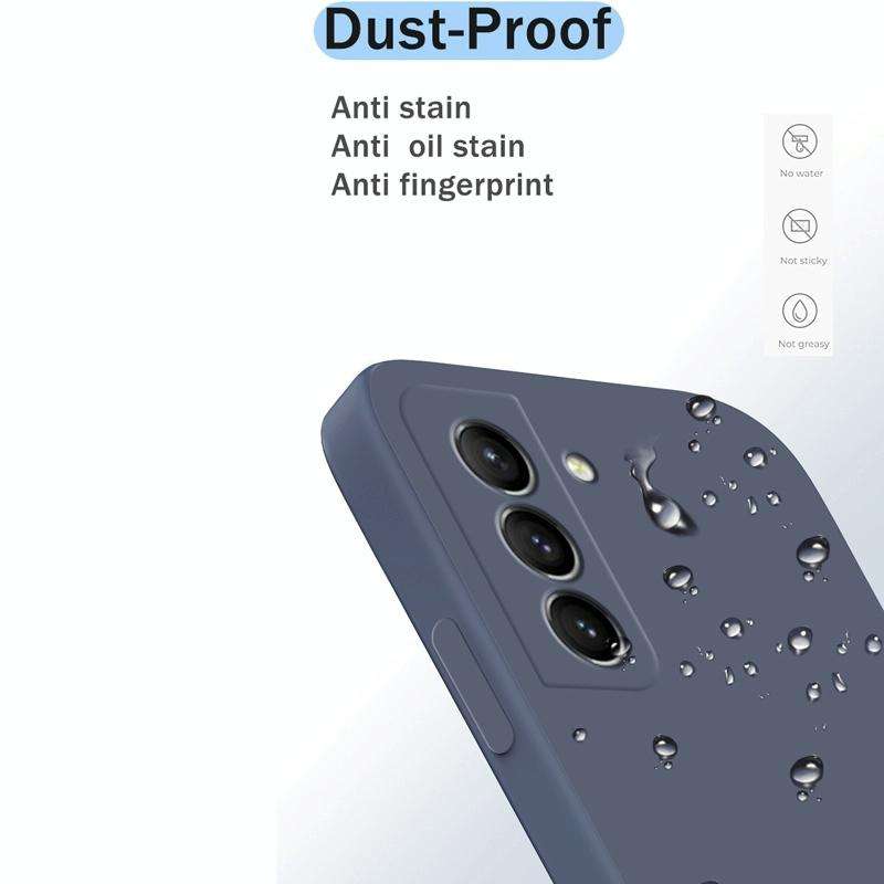 For Samsung Galaxy S21 5G Solid Color Imitation Liquid Silicone Straight Edge Dropproof Full Cove...