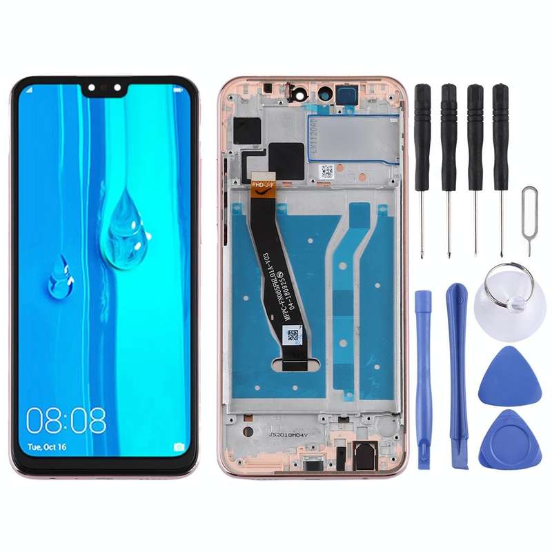 OEM LCD Screen for Huawei Y9 (2019) Digitizer Full Assembly with Frame(Gold)