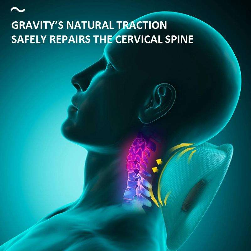 Neck And Shoulder Stretcher Relaxer Cervical Spine Chiropractic Traction Pillow(Green)