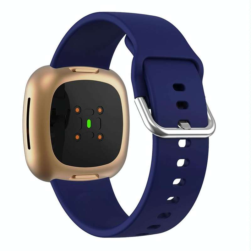 For Fitbit Versa 3 Silicone Watch Band(Dark Blue)