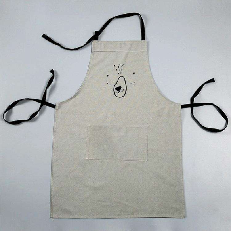 Animal Face Pattern Waterproof Sleeveless Thick Blouse Cotton Apron, Size:S(Gray)