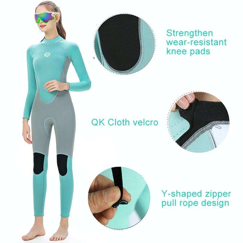 SLINX 1710 3mm Neoprene Super Elastic Wear-resistant Warm Contrast Long-sleeved One-piece Diving ...