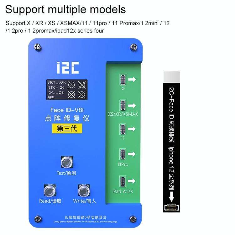 i2C IFace-V8i 3rd Face ID Dot Matrix Projection Repair Programmer With Flex Cable For iPhone X-12...