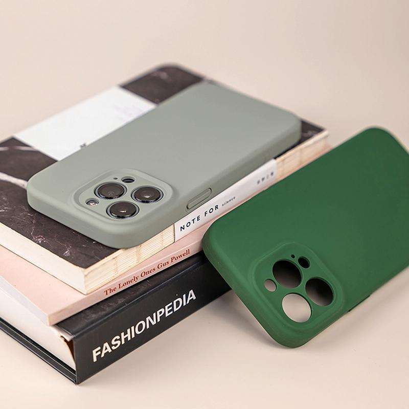 For iPhone 12 Pure Color Liquid Silicone Fine Pore Phone Case(Fresh Pink)