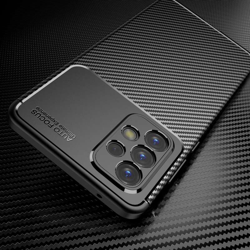 For Samsung Galaxy A73 5G Carbon Fiber Texture TPU Phone Case(Black)