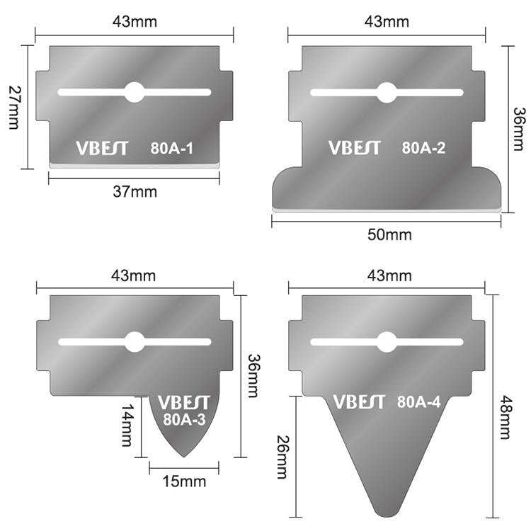 BEST VBST-80A 8 in 1 Stainless Steel Multipurpose Magnetic Double-sided Glue Removal Scraper Set