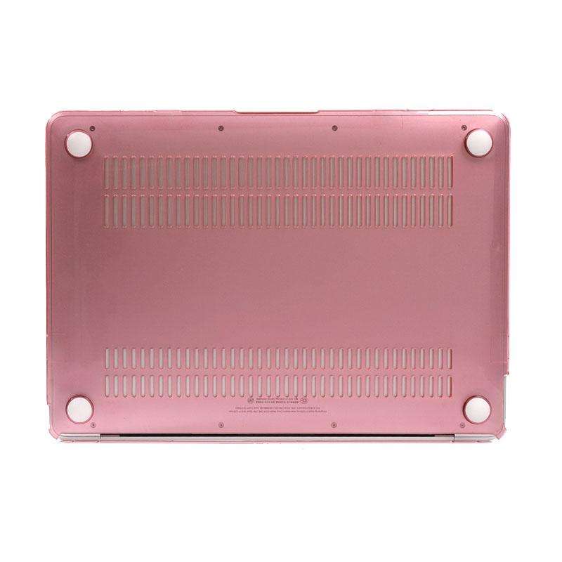 Colored Transparent Crystal Hard Protective Case for Macbook 12 inch(Pink)