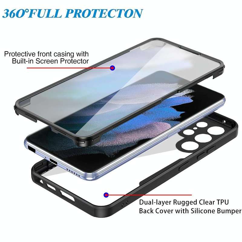 For Samsung Galaxy S22 Ultra 5G Acrylic + TPU 360 Degrees Full Coverage Shockproof Phone Case(Pur...
