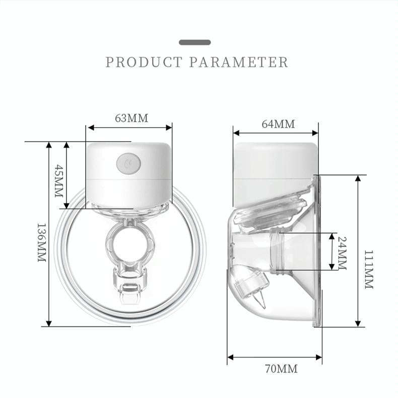 S12 LCD Screen Smart Large Capacity Portable Wearable Silent Electric Breast Pump, Color: White