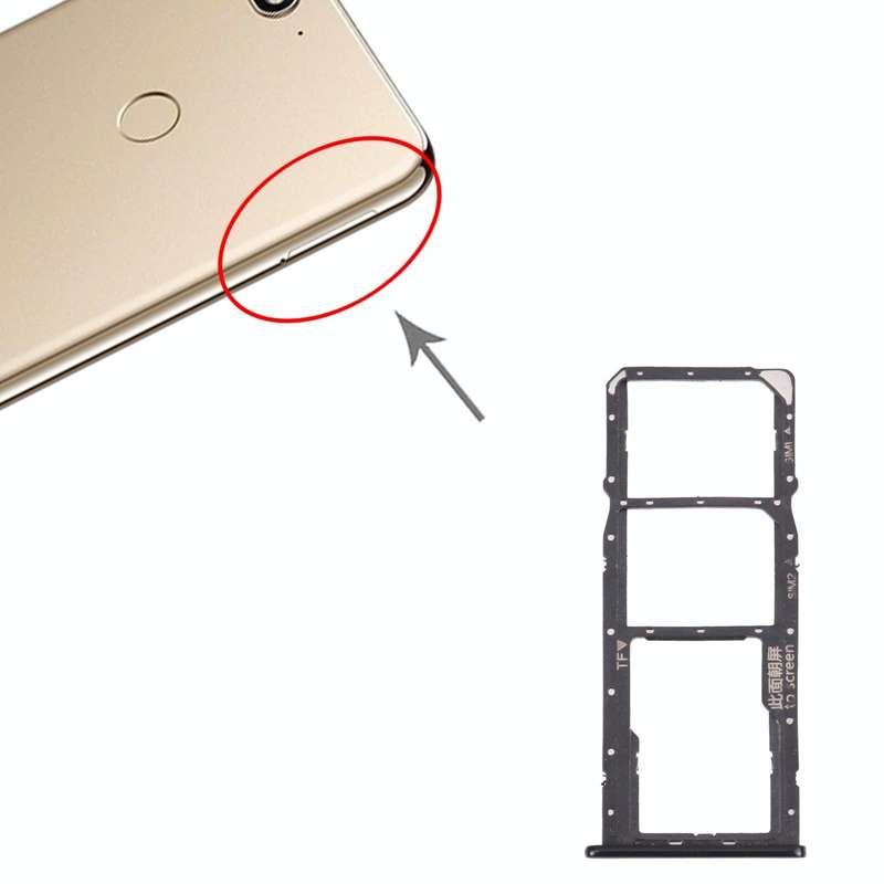 SIM Card Tray + SIM Card Tray + Micro SD Card Tray for Huawei Enjoy 8 (Black)