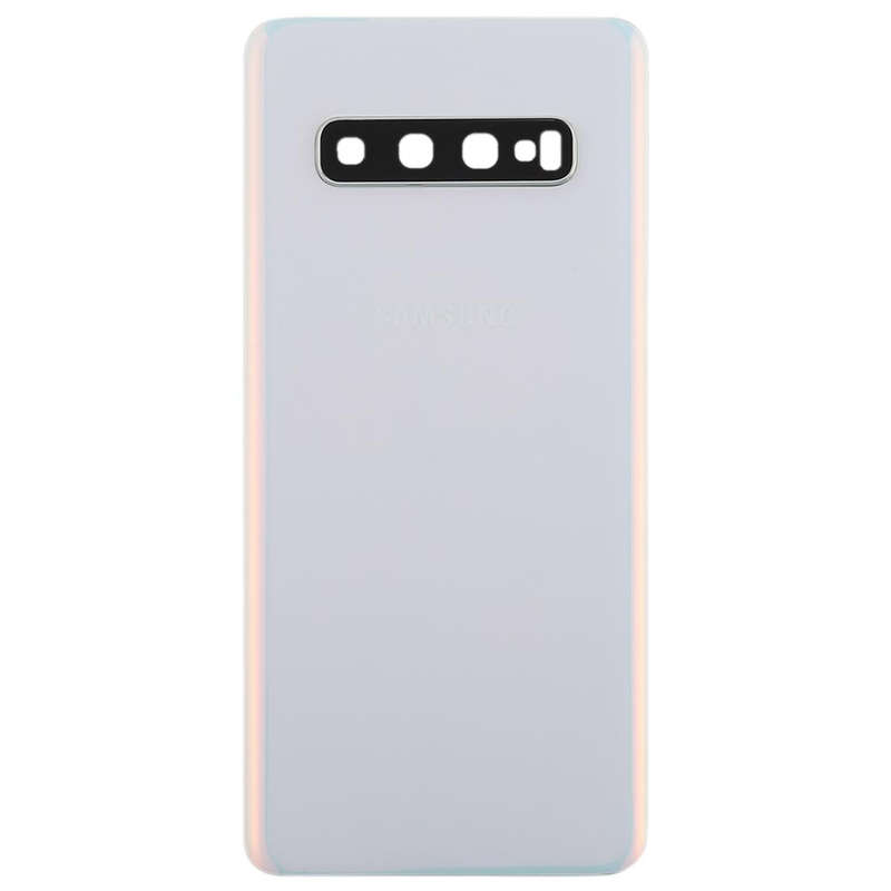 For Galaxy S10 Battery Back Cover with Camera Lens (White)