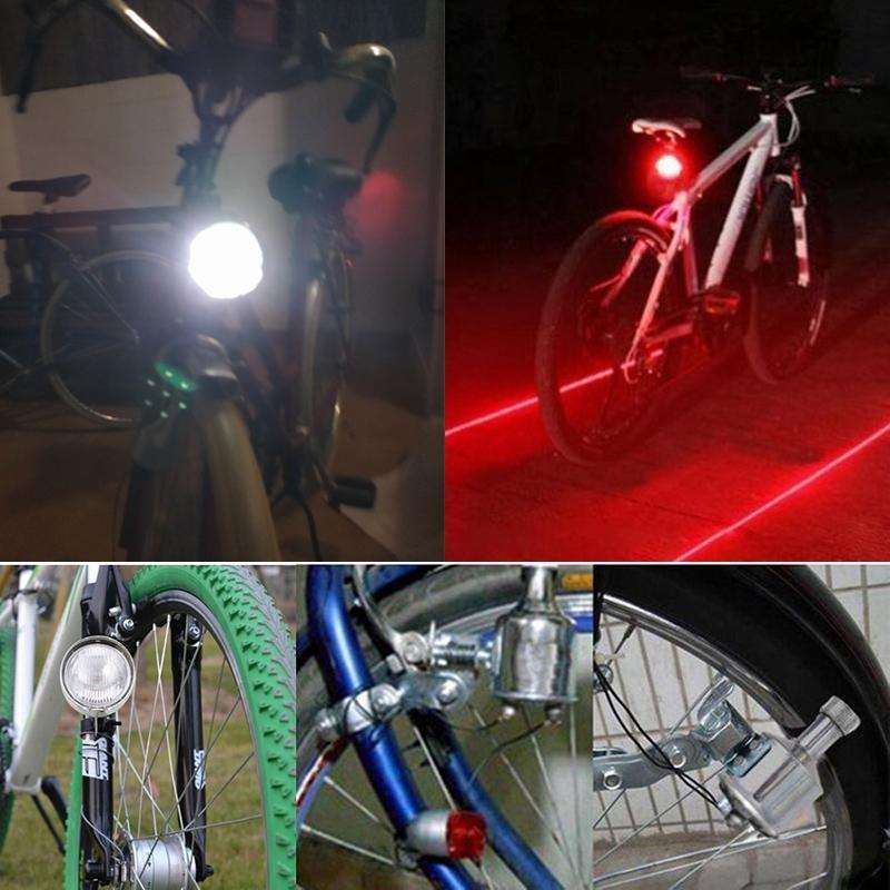 Bicycle Generator Modified Grinding Lamp Retro Headlight + Taillight, 12V 6W