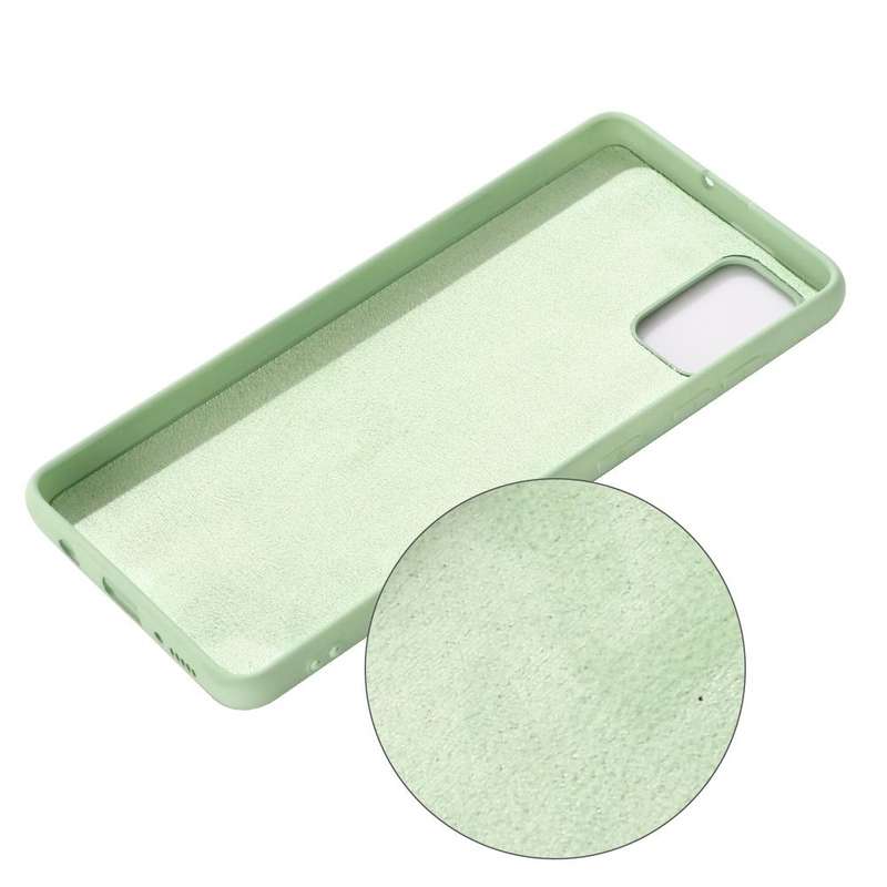 For Galaxy A71 Solid Color Liquid Silicone Shockproof Full Coverage Protective Case(Green)