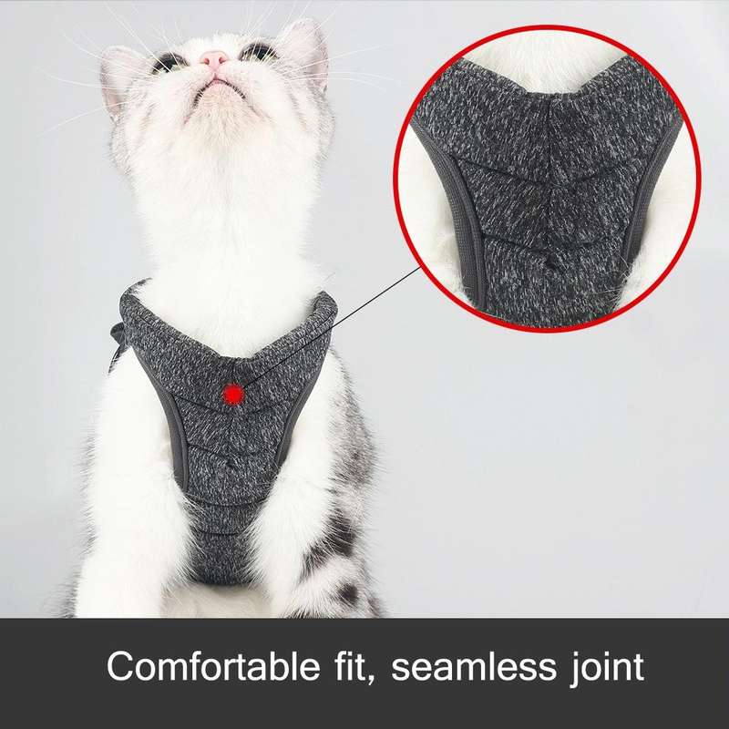 Cat Leash Pet Chest Harness Leash, Size: L(Grey)