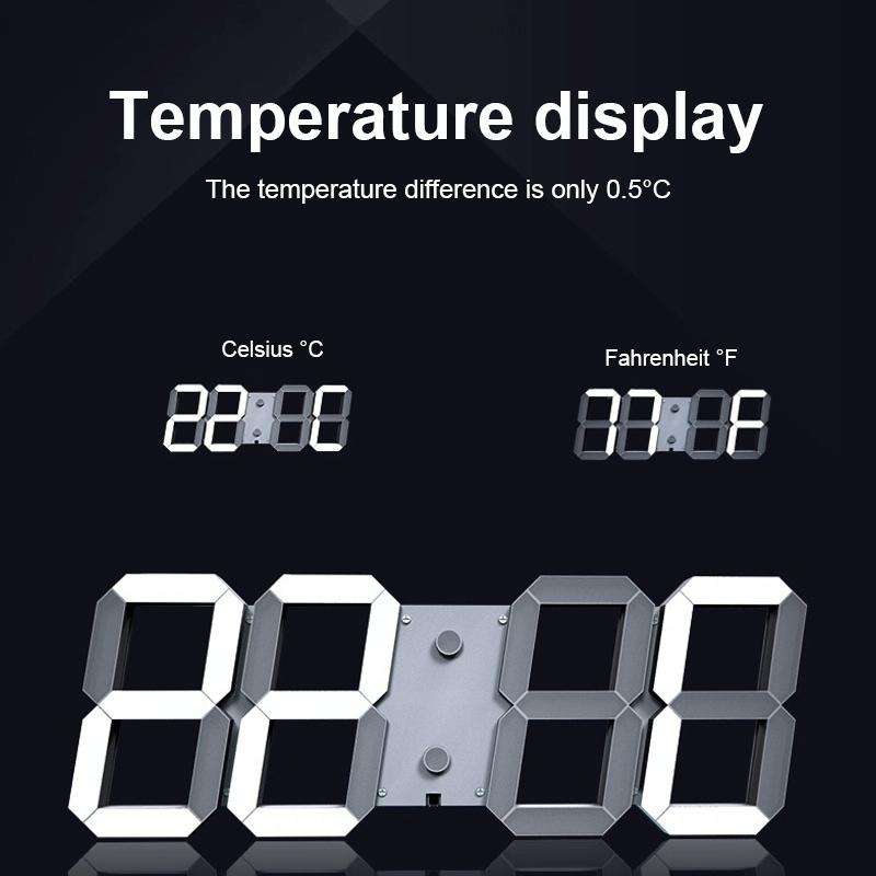 LED Digital Clock Living Room Wall Clock Creative WIFI Clock US Plug, Style:4 Bit WIFI, Color:Hol...