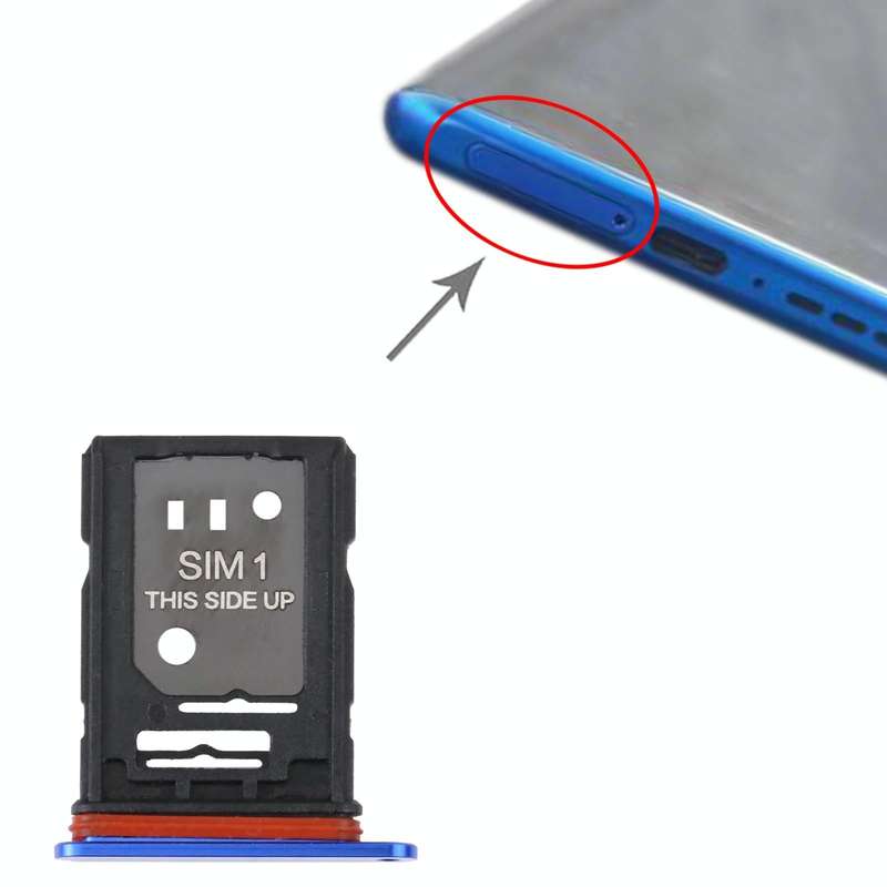 For TCL 10 Plus Original SIM Card Tray + SIM / Micro SD Card Tray(Blue)