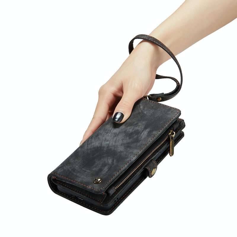 For Samsung Galaxy S22 5G CaseMe-008 Detachable Multifunctional Horizontal Flip Leather Case(Black)