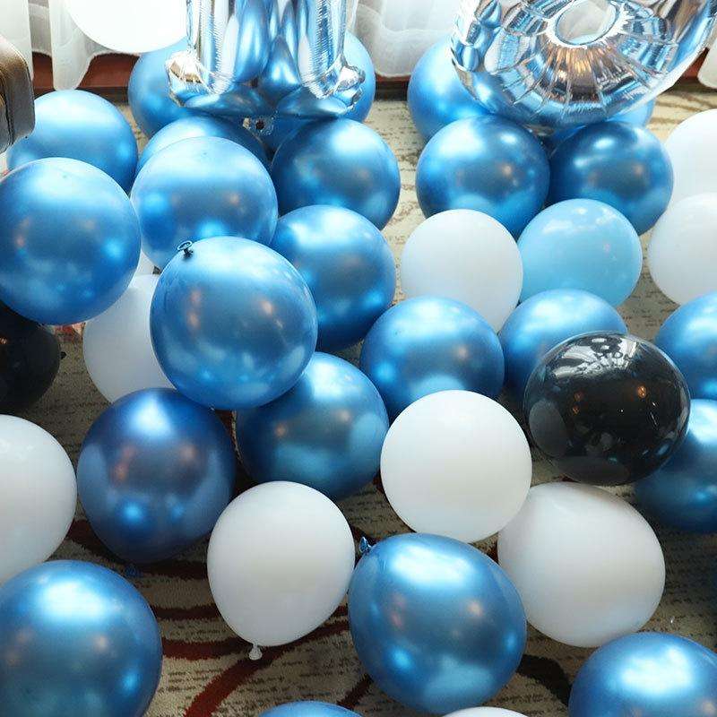 Round Balloons Romantic Proposal Layout Theme Party Balloon Decoration Set, Style:Blue B