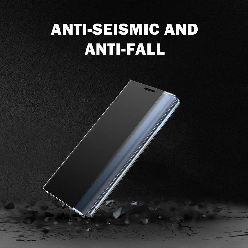 For Galaxy Note 10 Plus Plain Texture Cloth Attraction Flip Holder Leather Phone Case(Black)