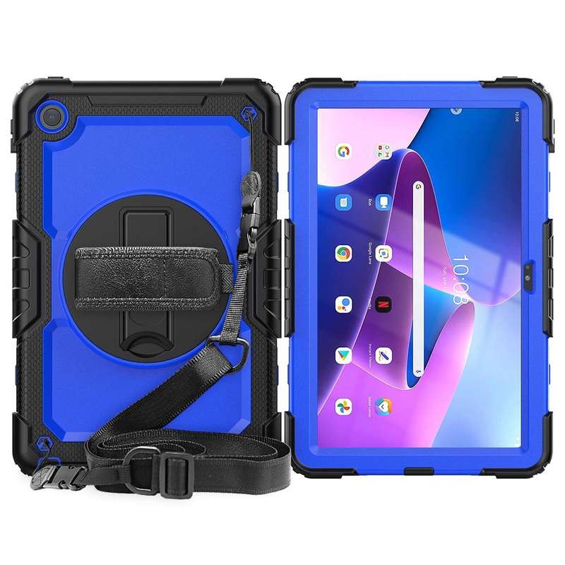 For Lenovo Tab M10 Plus 10.6 3rd Gen 2022 Silicone + PC Tablet Case(Blue + Black)
