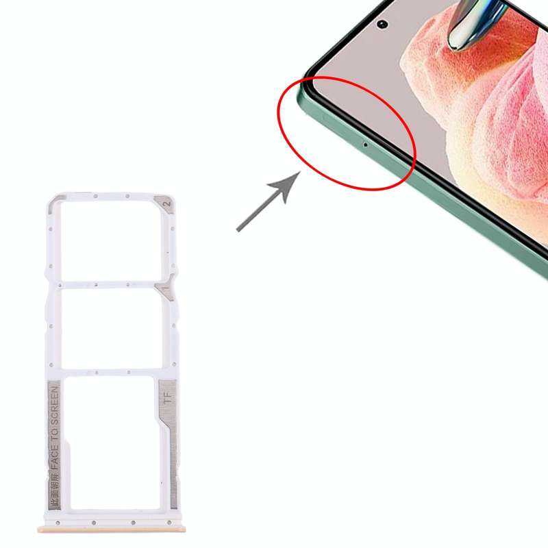 For Xiaomi Redmi Note 12 4G SIM Card Tray + SIM Card Tray + Micro SD Card Tray (Pink)