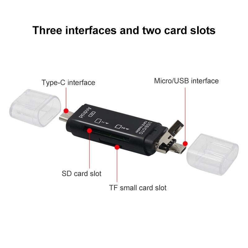 D-178 5 In 1 Type-C / USB-C Multi-function Card Reader (White)