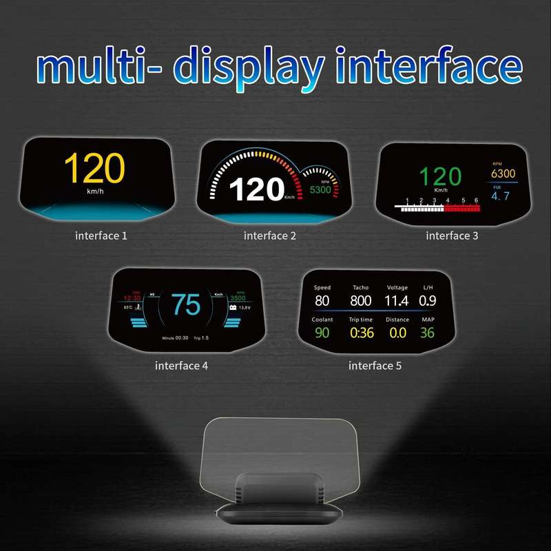 C1 OBD2 + GPS Mode Car HUD Head-up Display Compass / Speed / Water Temperature / Voltage Display ...