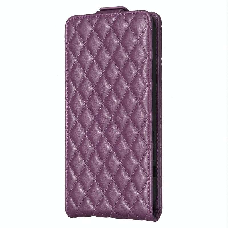For vivo Y27 4G Diamond Lattice Vertical Flip Leather Phone Case(Dark Purple)