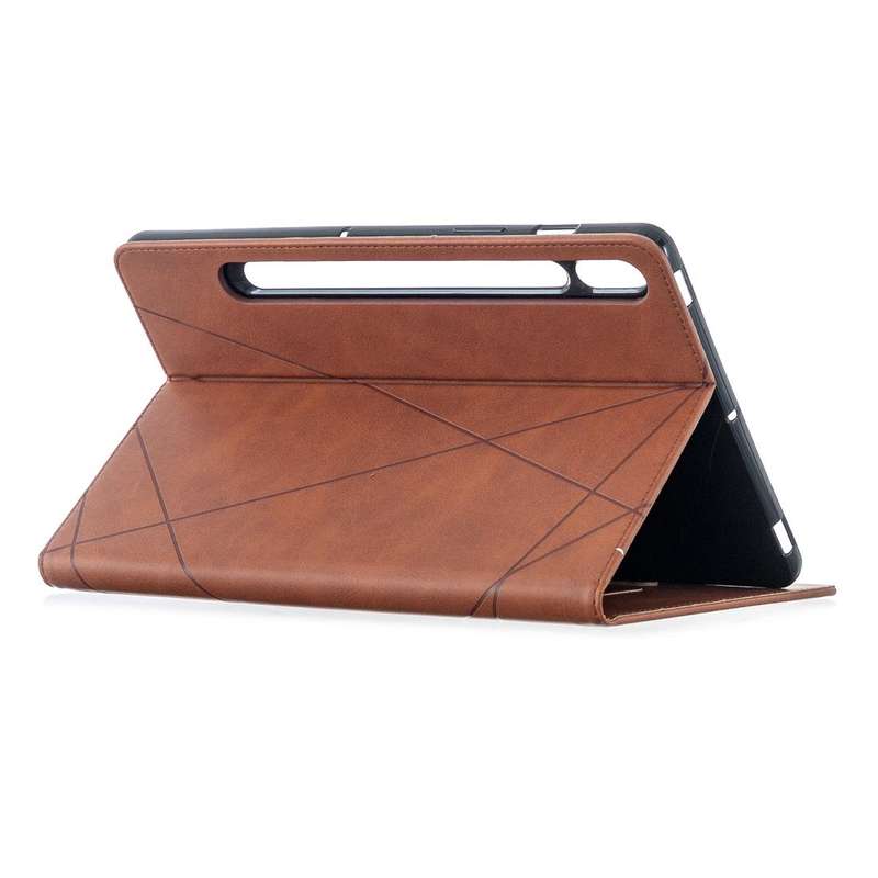 For Samsung Galaxy Tab S8 / Galaxy Tab S7 T870 Rhombus Texture Horizontal Flip Magnetic Leather C...