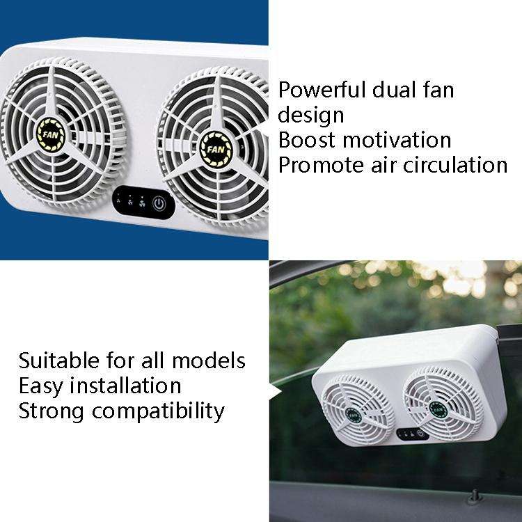 USB Interface Car Cooling Device Car Exhaust Air Circulation Exhaust Fan Car Changing Fan(White)