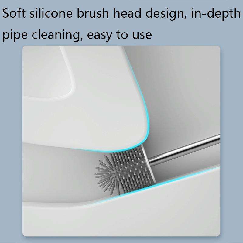 MT2 Silicone Double Brushs Head Toilet Brush Set, Colour: Landing Type