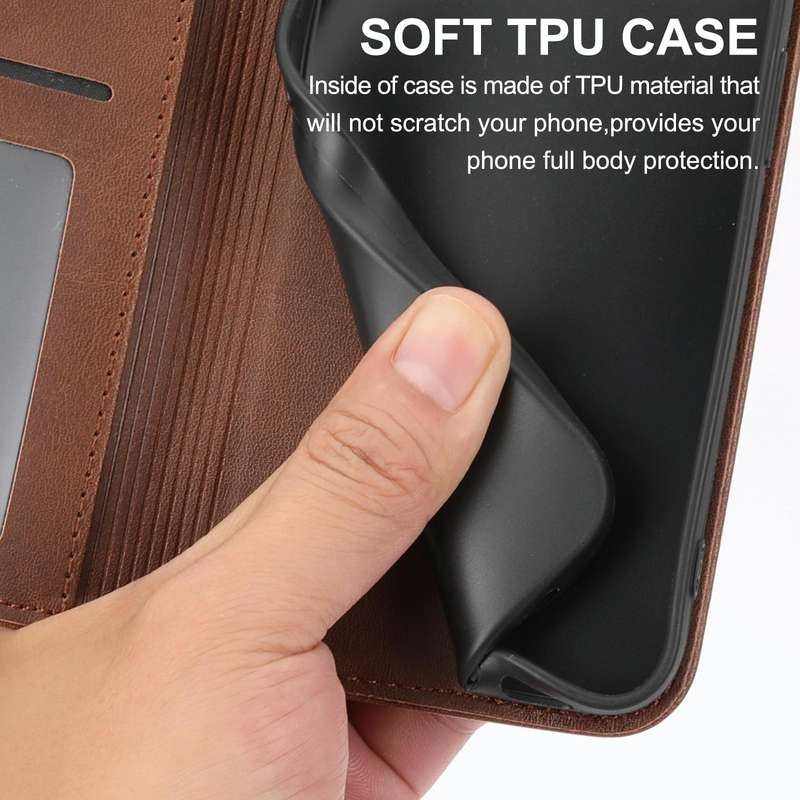 For iPhone 7 Plus / 8 Plus Cubic Grid Calf Texture Magnetic Closure Leather Phone Case(Brown)