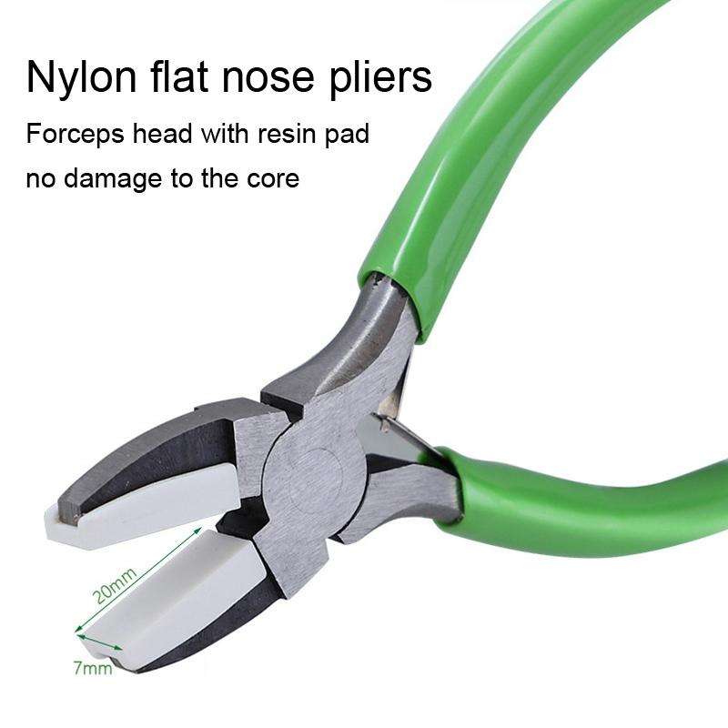 Handmade Jewelry Plier Nylon Accessories DIY Tools Wire Wrap Clamp, Style: Green Flat Jaw Plier