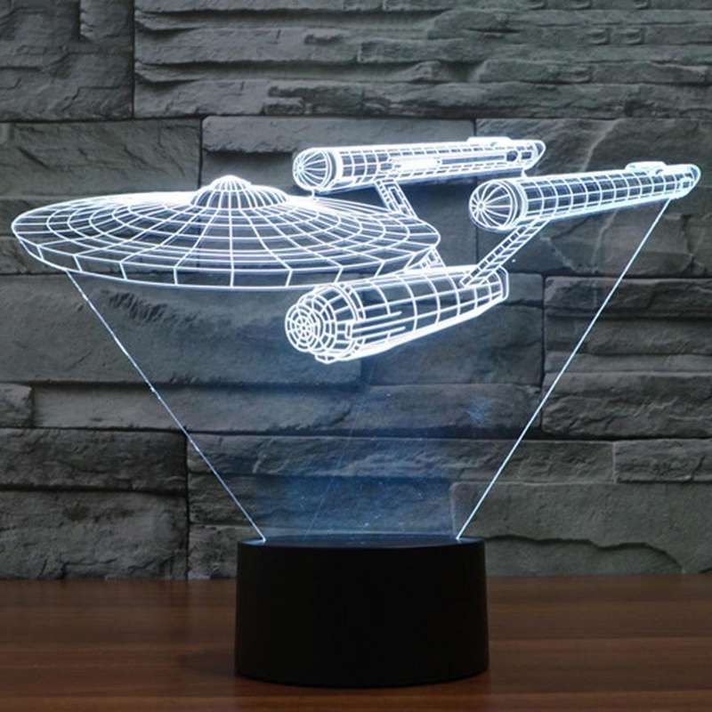 Star Trek Battleship Style 3D Touch Switch Control LED Light , 7 Color Discoloration Creative Vis...
