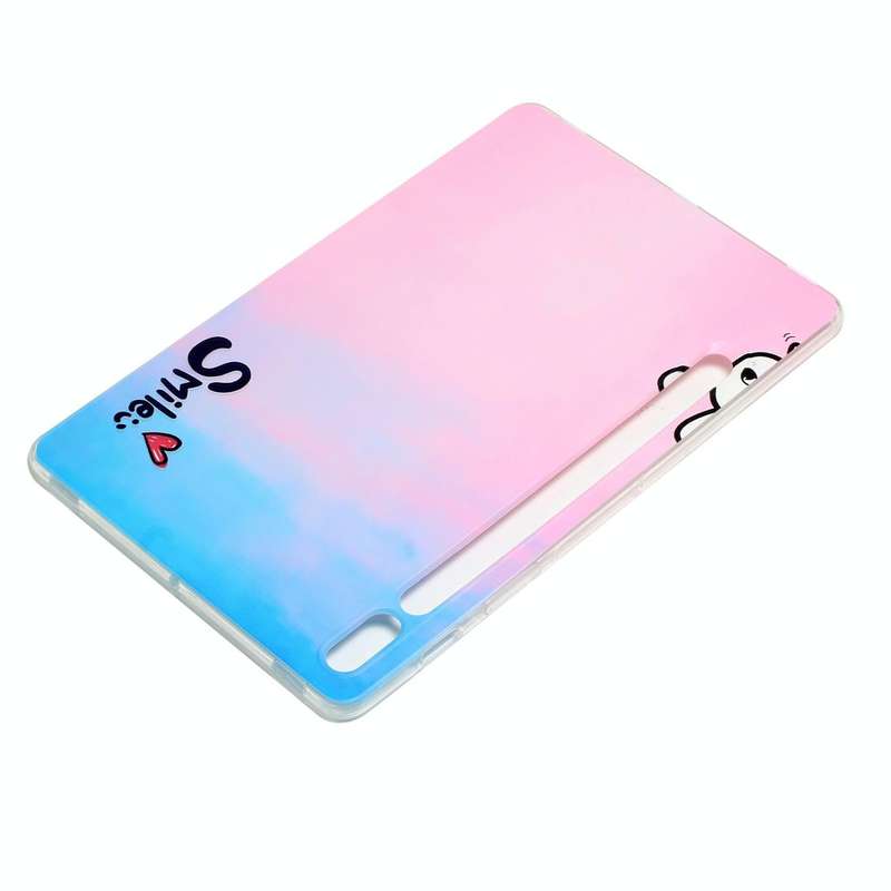 For Samsung Galaxy Tab S7+ / S7 FE / S8+ Painted TPU Tablet Case(Smile)