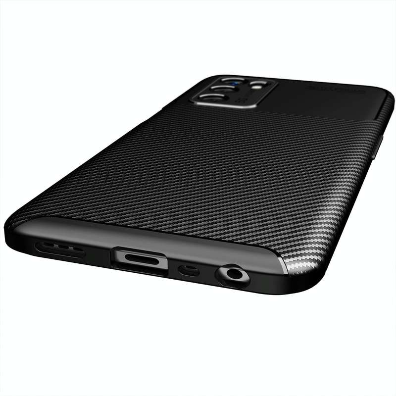 For OPPO A16 Carbon Fiber Texture Shockproof TPU Case(Black)