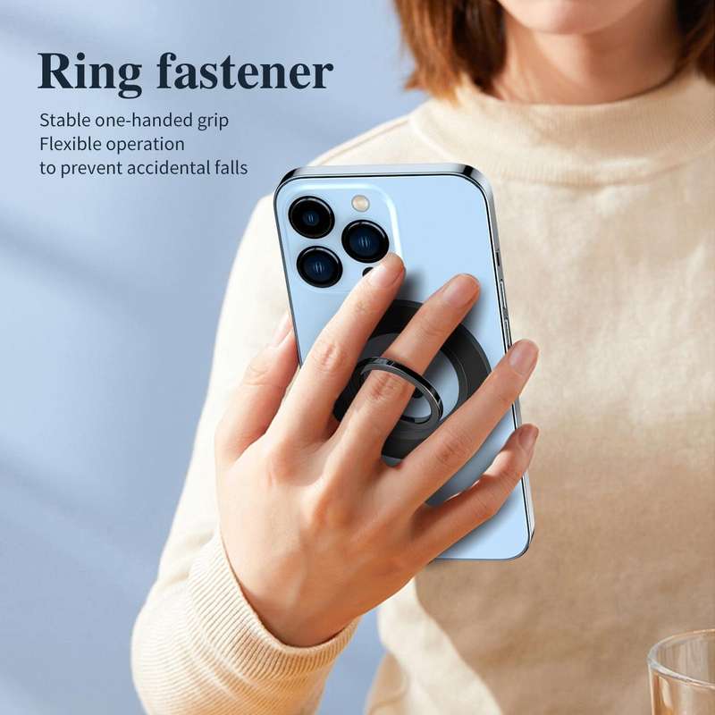 Magsafe Magnetic Frosted Phone Ring Holder(Black)