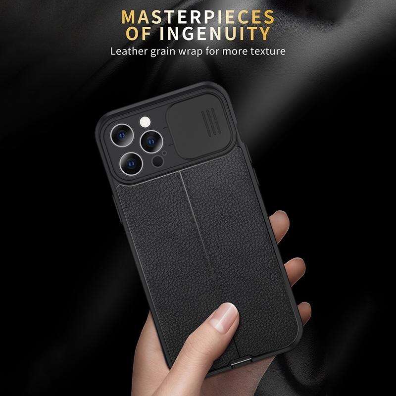 For Xiaomi Redmi Note 10 Pro 4G Litchi Texture Sliding Camshield TPU Protective Phone Case(Black)