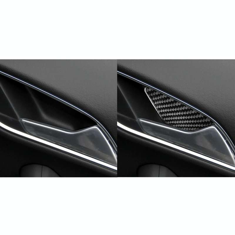 4 PCS / Set Carbon Fiber Car Inner Door Bowl Decorative Sticker for Audi Q3 2013-2018,Left and Ri...