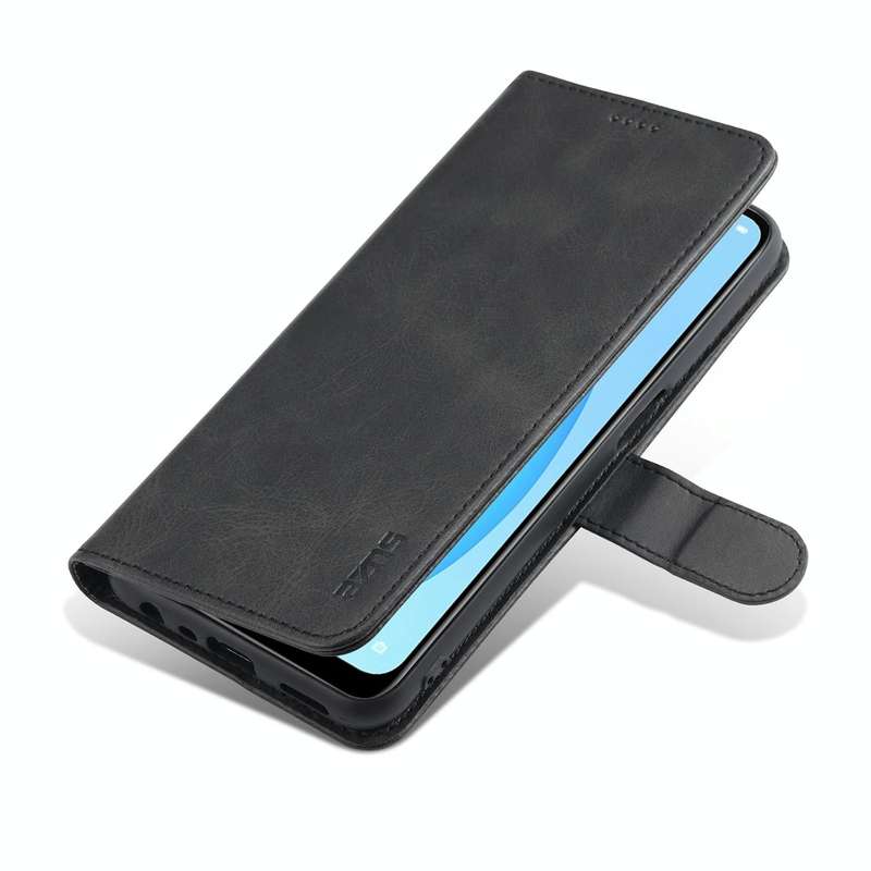 For OPPO A16 AZNS Skin Feel Calf Texture Horizontal Flip Leather Case with Card Slots & Holder & ...